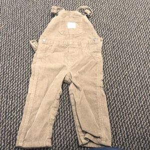 Khaki corduroy overalls